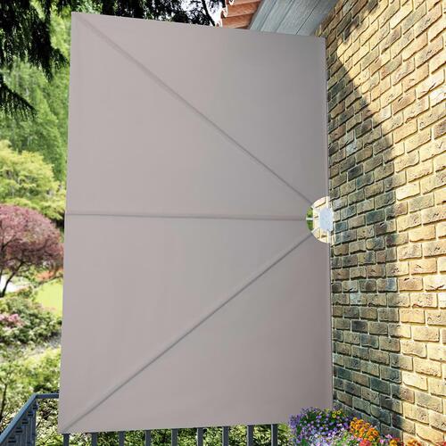 Sammenklappelig sidemarkise til terrasse cremefarvet 300 x 200 cm