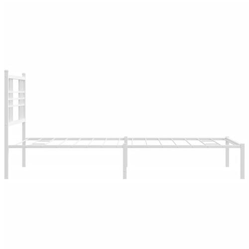 Sengeramme med sengegavl 90x200 cm metal hvid