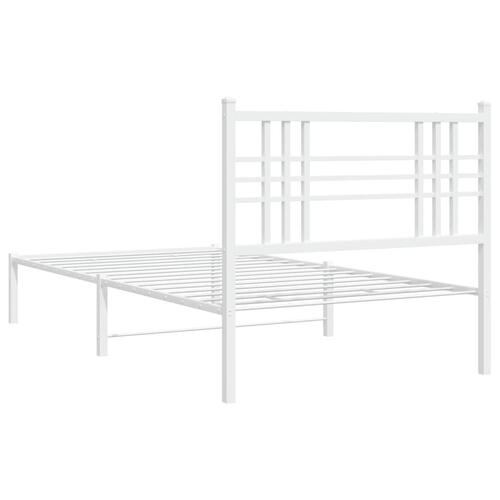 Sengeramme med sengegavl 90x200 cm metal hvid