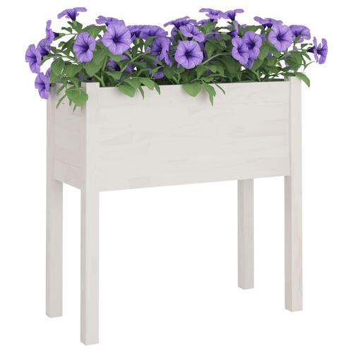Plantekasser 2 stk. 70x31x70 cm massivt fyrretræ hvid