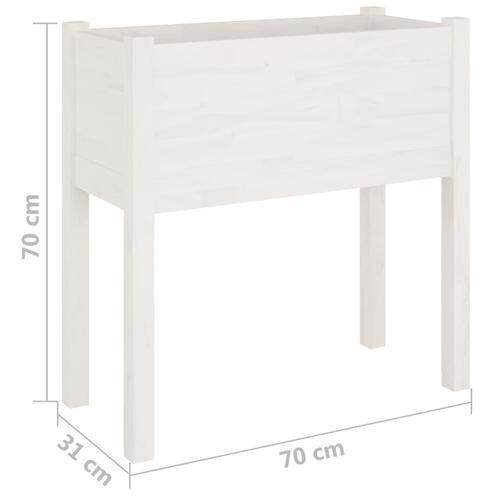 Plantekasser 2 stk. 70x31x70 cm massivt fyrretræ hvid