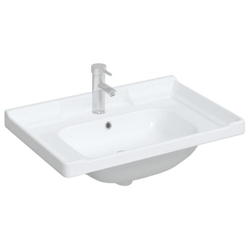 Badeværelsesvask 71x48x23 cm rektangulær keramisk hvid
