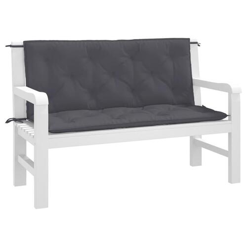 Hynder til havebænk 2 stk. 120x50x7 cm oxfordstof antracitgrå