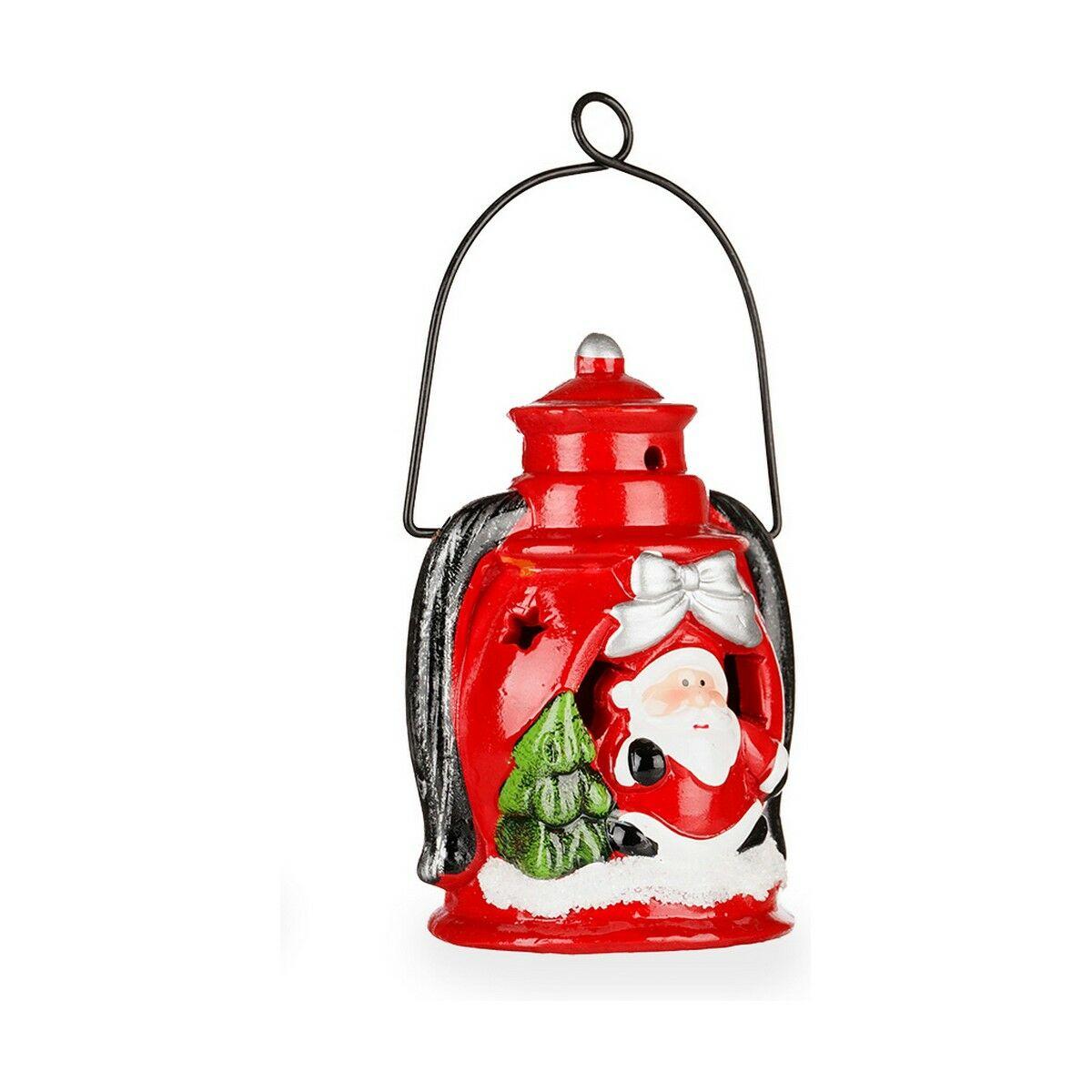 Krist+ julelys holder - Julemanden, keramik, 8,3 × 16 × 8,5 cm (hvid/sort/rød/grøn) billede