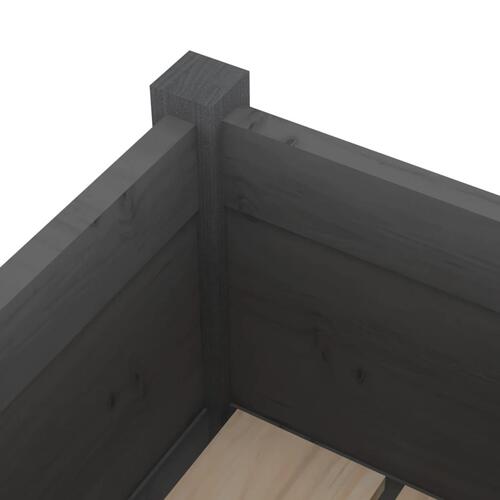 Plantekasse 70x31x70 cm massivt fyrretræ grå