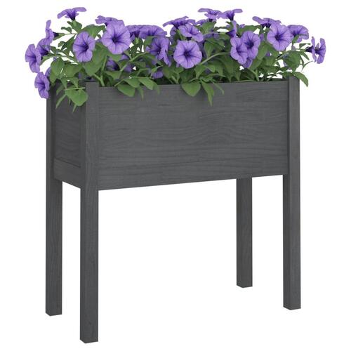 Plantekasse 70x31x70 cm massivt fyrretræ grå