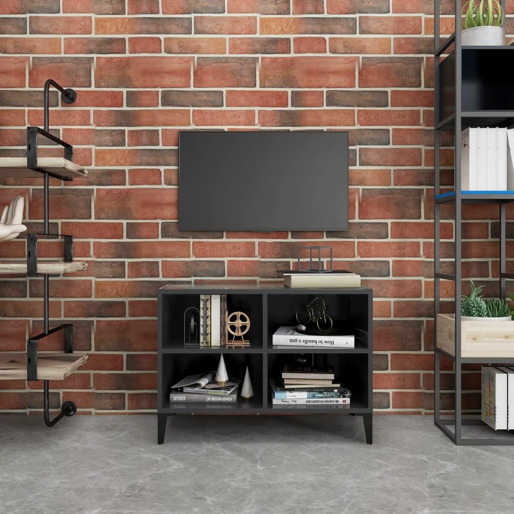 Tv-skab med metalben 69,5x30x50 cm grå