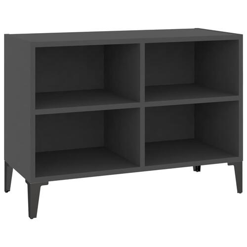 Tv-skab med metalben 69,5x30x50 cm grå