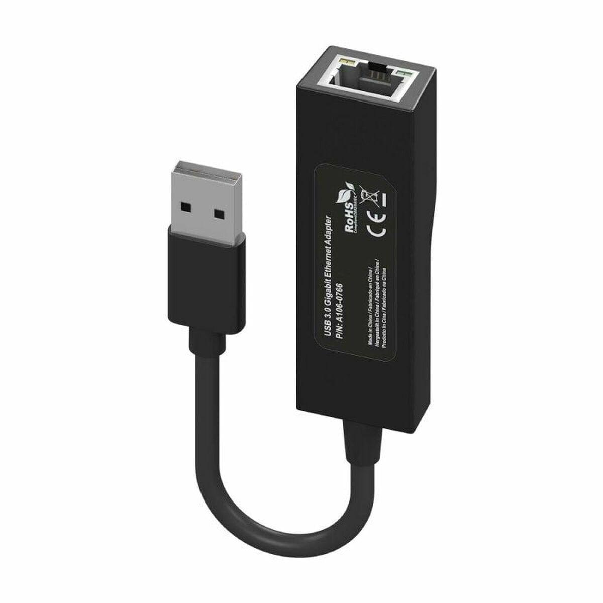 Aisens A106-0766 USB 3.2 til RJ45 netværksadapter (Gigabit, sort)