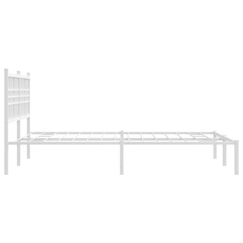 Sengeramme med sengegavl 135x190 cm metal hvid