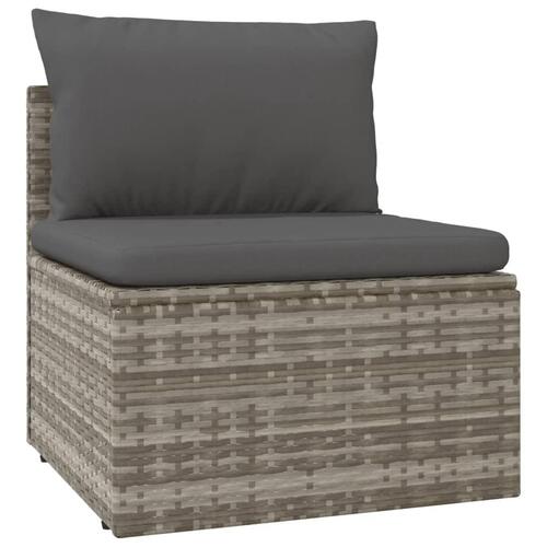 Loungesæt til haven 5 dele med hynder polyrattan grå