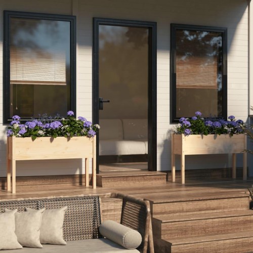 Plantekasser 2 stk. 1110x31x70 cm massivt fyrretræ
