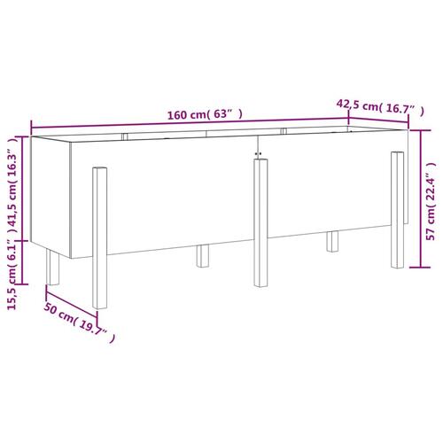 Højbed 160x50x57 cm massivt douglasgran