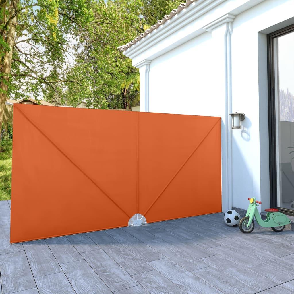 Sammenklappelig sidemarkise til terrasse terracotta 400 x 200 cm