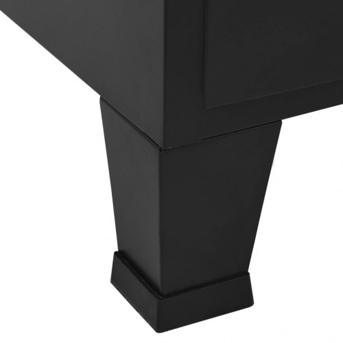 Kontorskab med trådnetslåger industriel 75 x 40 x 120 cm stål sort
