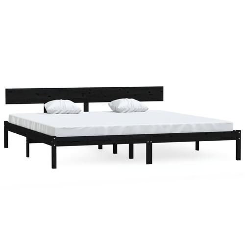 Sengeramme 180x200 cm Super King massivt fyrretræ grå