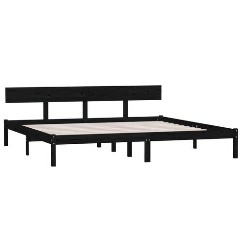 Sengeramme 180x200 cm Super King massivt fyrretræ grå