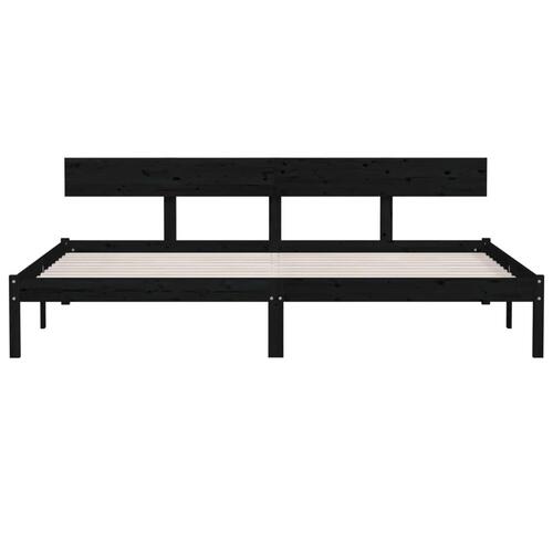 Sengeramme 180x200 cm Super King massivt fyrretræ grå