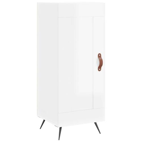 Skænk 34,5x34x90 cm konstrueret træ hvid højglans