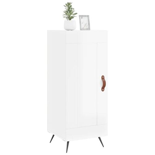 Skænk 34,5x34x90 cm konstrueret træ hvid højglans