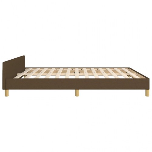 Sengeramme 180x200 cm med justerbar sengegavl i stof - mørkebrun