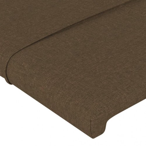 Sengeramme 180x200 cm med justerbar sengegavl i stof - mørkebrun