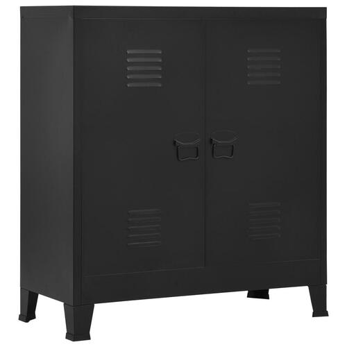 Industrielt opbevaringsskab 90x40x100 cm stål sort