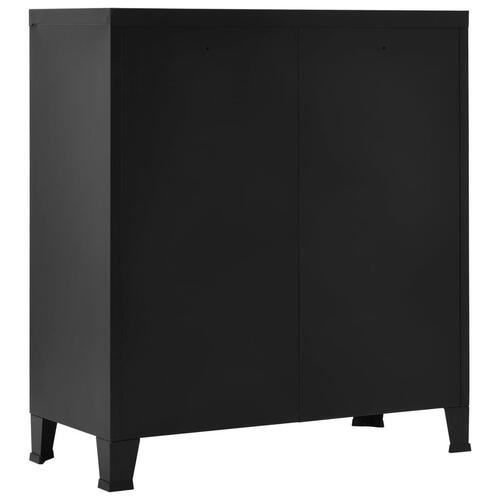 Industrielt opbevaringsskab 90x40x100 cm stål sort