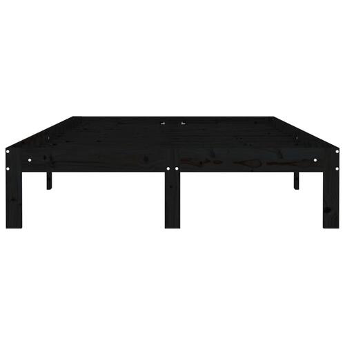 Sengeramme 120x200 cm massivt fyrretræ sort