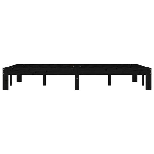 Sengeramme 120x200 cm massivt fyrretræ sort