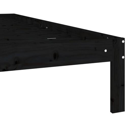 Sengeramme 120x200 cm massivt fyrretræ sort