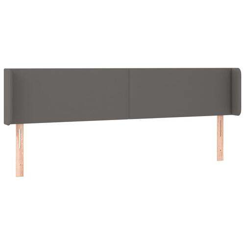 Sengegavl med LED-lys 203x16x78/88 cm kunstlæder grå