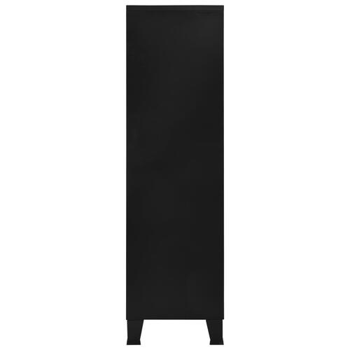 Klædeskab 90x40x140 cm stål industrielt sort