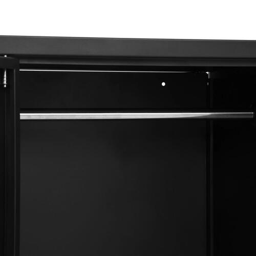Klædeskab 90x40x140 cm stål industrielt sort