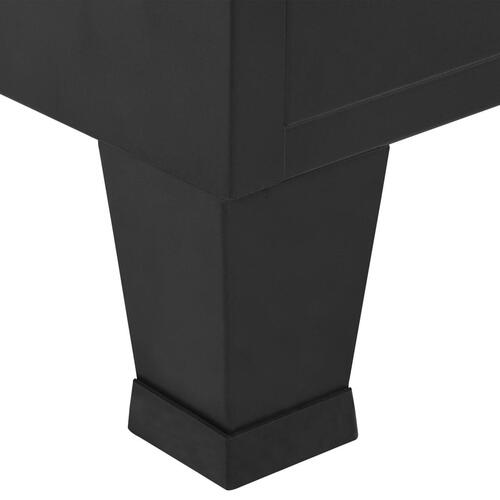 Klædeskab 90x40x140 cm stål industrielt sort