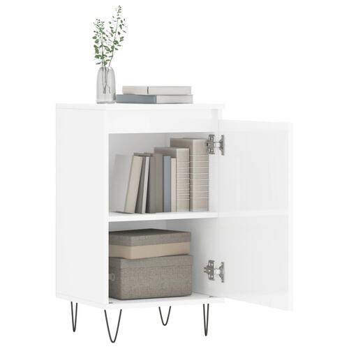 Skænk 40x35x70 cm konstrueret træ hvid højglans