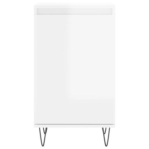 Skænk 40x35x70 cm konstrueret træ hvid højglans