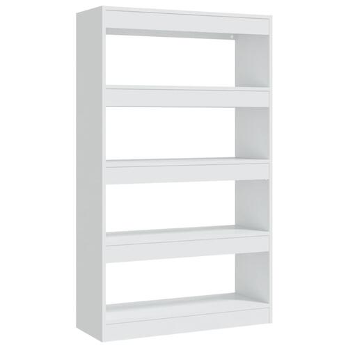 Bogreol/rumdeler 80x30x135 cm konstrueret træ hvid
