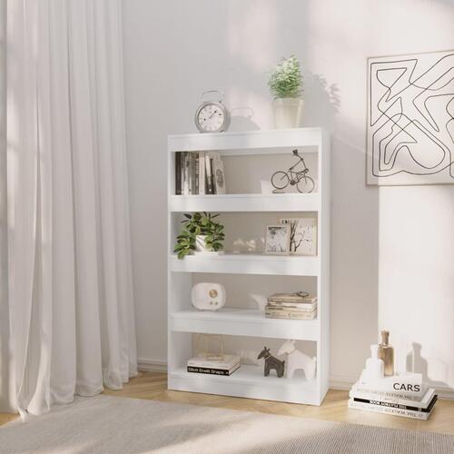 Bogreol/rumdeler 80x30x135 cm konstrueret træ hvid