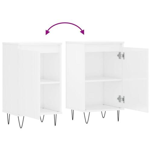 Skænk 40x35x70 cm konstrueret træ hvid højglans