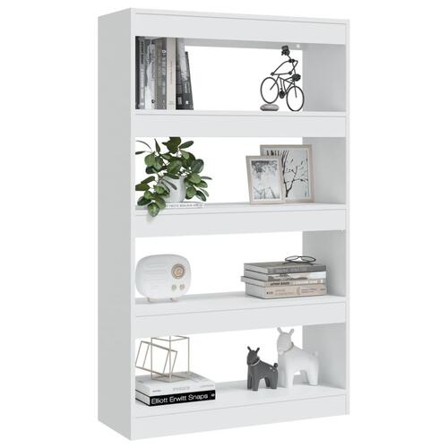 Bogreol/rumdeler 80x30x135 cm konstrueret træ hvid