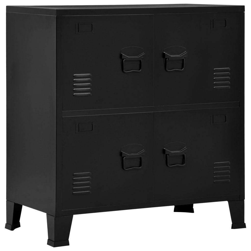 Industrielt opbevaringsskab 75x40x80 cm stål sort