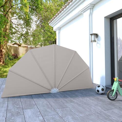 Sammenklappelig sidemarkise til terrasse cremefarvet 160 cm