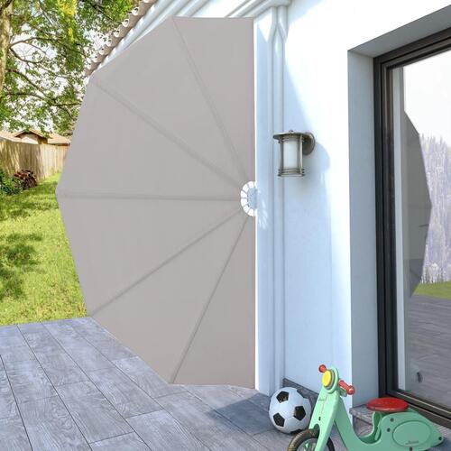 Sammenklappelig sidemarkise til terrasse cremefarvet 160 cm