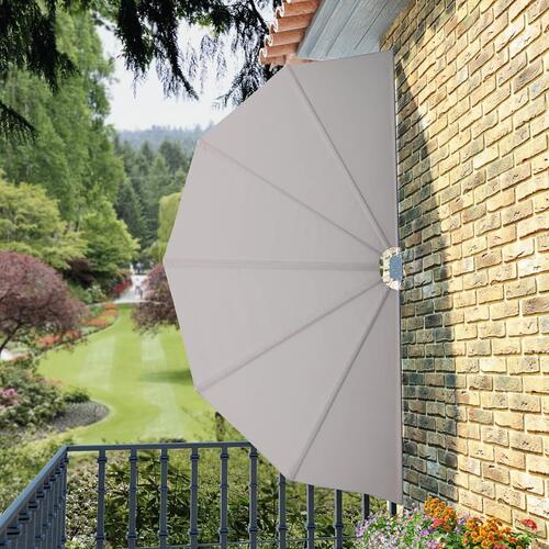 Sammenklappelig sidemarkise til terrasse cremefarvet 160 cm