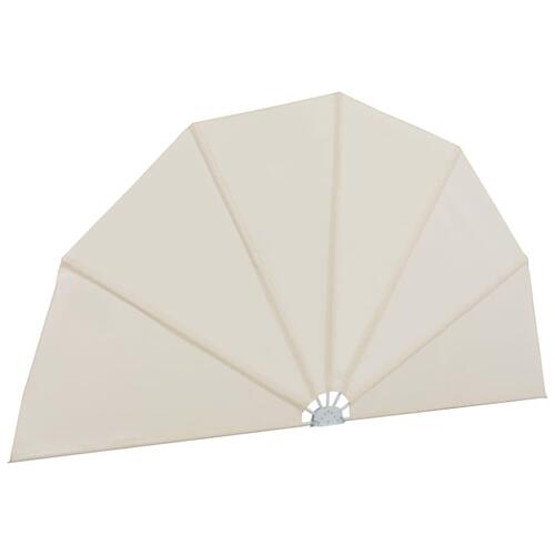 Sammenklappelig sidemarkise til terrasse cremefarvet 160 cm