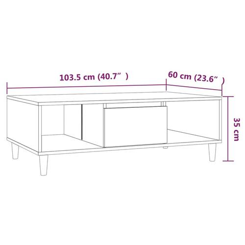 Sofabord 103,5x60x35 cm konstrueret træ røget egetræsfarve
