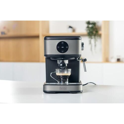 Superautomatisk kaffemaskine Black & Decker BXCO850E Sort Sølvfarvet 850 W 20 bar 1,2 L 2 Skodelice