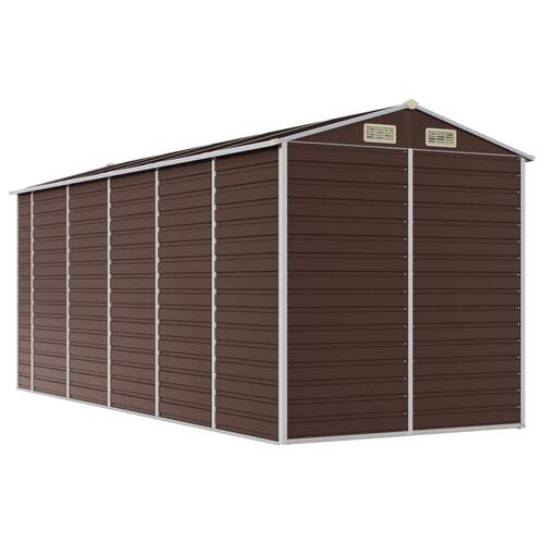 Haveskur 191x470x198 cm galvaniseret stål brun