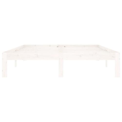 Sengeramme 140x200 cm massivt fyrretræ hvid